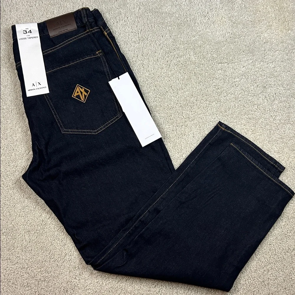 Armani Exchange Loose Tapered Jeans NWT - Picture 2 of 8